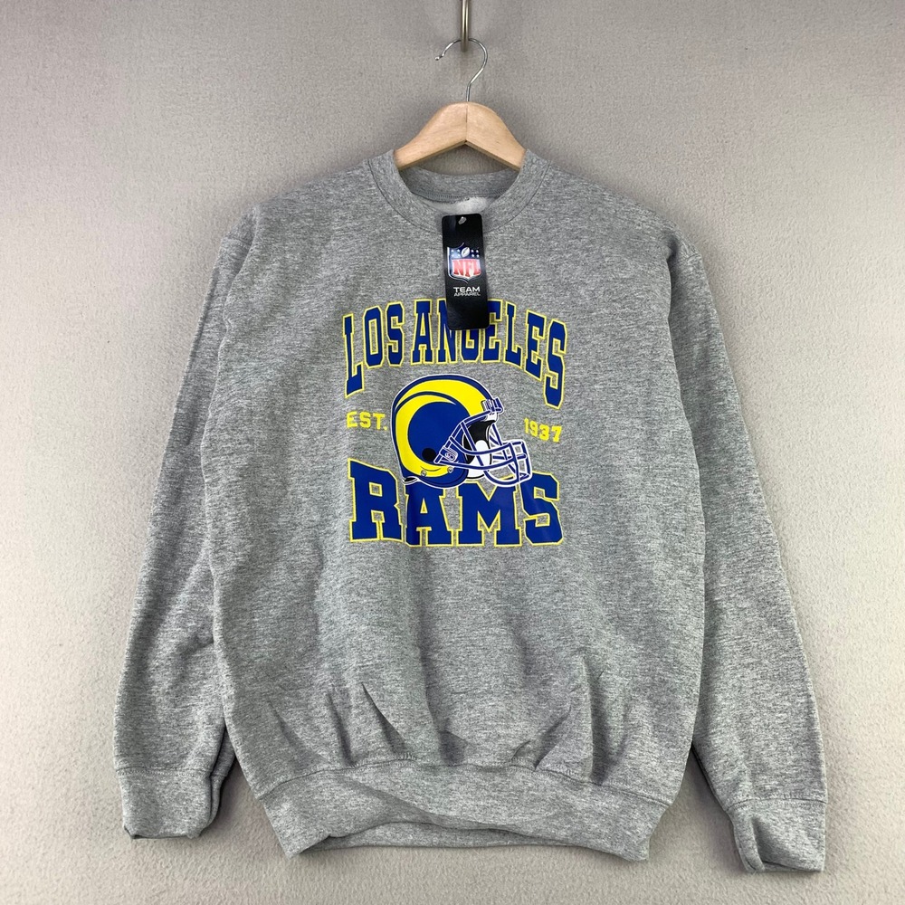Los Angeles Rams Sweatshirt Kids Large Gray NFL Graphic Crewneck Fleece NWT Cozy
